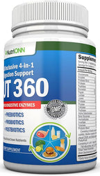 4-in-1 Probiotics, Prebiotics & Postbiotics with 18 Digestive Enzymes for Women & Men - Complete Gut & Digestive Support Supplement - Bloating Relief and Enzymes for Digestion - Non GMO - Vegan