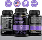 12-in-1 Melatonin Sleep Capsules - 10mg Melatonin Extra Strength with Magnesium and Balanced Blend of Ashwagandha, GABA, Chamomile Extract, L-Theanine & Valerian Root 10:1 Extract (90ct, Pack of 2)
