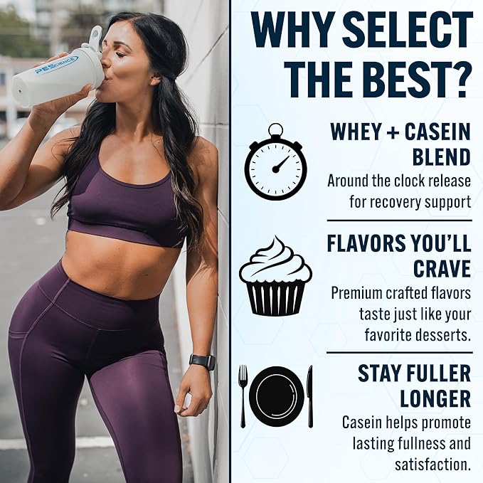 PEScience Select Protein Powder, Whey and Casein Blend, Lean Protein Powder for Women and Men, Low Calorie, Low Carb, Keto Friendly, Gluten Free, Peanut Butter Cookie - 27 Servings