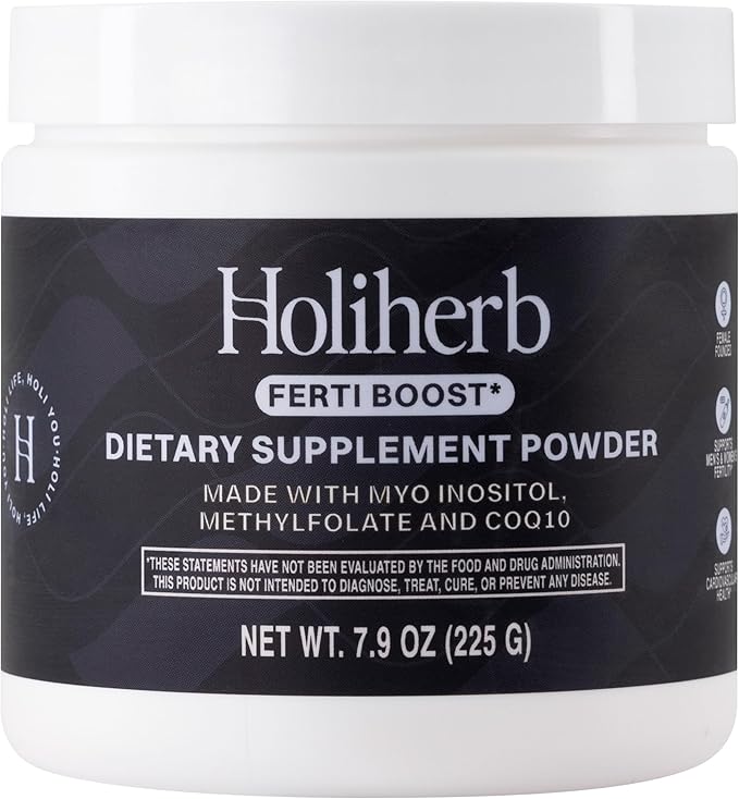 Holiherb Myo Inositol (4g) Powder + Methylfolate + CoQ10 (100mg) + Vitamin D3 | Hormonal Balance Support for Women | Antioxidant Supplement | Gluten-Free | 202.5g | 50 Servings