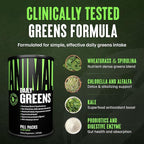 Animal Daily Greens Pill Packs - Kale, Wheat Grass, Alfalfa & More - Convenient Prebiotic and Probiotic Superfood Blend for Superior Digestion, Gut Health, and Immunity For Men & Women - 30 Day Supply