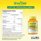 Greenfield Nutritions Halal Fish Oil 1000mg, 300mg Halal Omega 3, Small Wild Peruvian Fish Oil Halal Vitamins, EPA 180 mg & DHA 120mg, Non-GMO, Gluten Free, Support Brain & Heart Health, 120 Pills