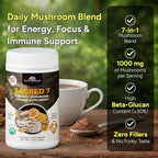 Sacred 7 Mushroom Powder Supplement, 7-in-1 Blend (60 Day Supply) | Immune Defense, Focus & Energy Support | Coffee Enhancer | Lion’s Mane, Reishi, Chaga | Organic 100% Fruiting Body Extract