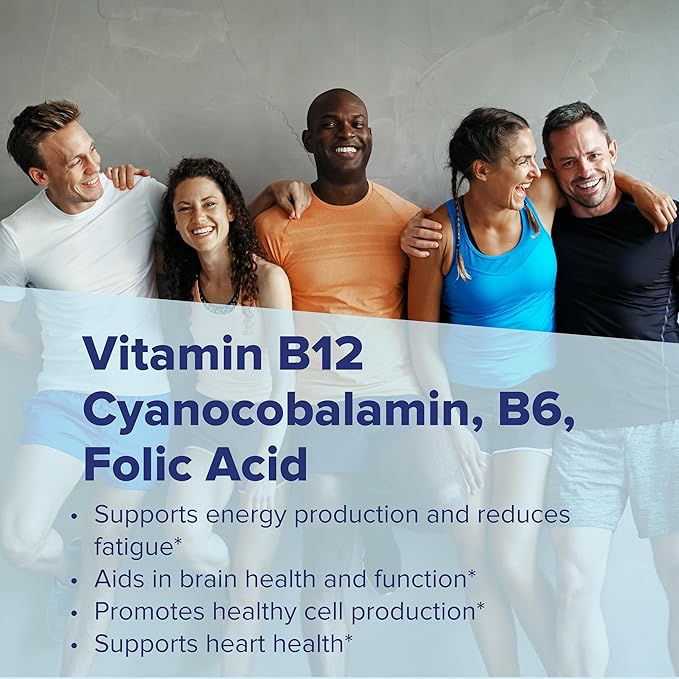 Superior Source No Shot Vitamin B-12 Cyanocobalamin 1000 mcg, B-6, Folic Acid & Vitamin D-3 1000 IU - Supports Energy, Brain, Heart, & Bone Health - 100 Sublingual Dissolving Tablets