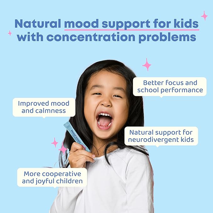JoySpring Mood Magic for Kids – Natural Mood Support Pixie Sticks Candy with Saffron Extract, Magnesium Citrate & Vitamin D3 | Sugar-Free Powder Drink or Candy | 25 Servings | 4+ Years (Pack of 2)