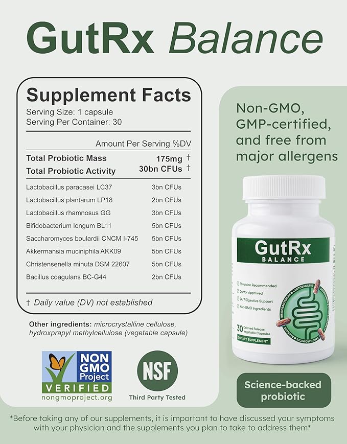 Balance – Probiotics for Women & Men with Akkermansia Probiotic & Christensenella, GLP-1 Alternative for Gut Health with Lactobacillus Plantarum, Gluten Free, Delayed-Release, 30 ct