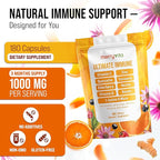 Liposomal Vitamin C 1000mg - Immune Support Supplement with Zinc, Rose Hips, Elderberry, Quercetin, Bioflavonoids - Natural, Vegan, Non-GMO - 180 Capsules