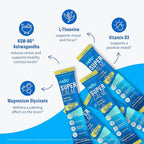 Nello Supercalm Powdered Drink Mix, Cortisol Reducer* and Sleep Aid Supplement, L Theanine, Ksm-66 Ashwagandha, Magnesium Glycinate, Vitamin D 3, No Sugar, Non GMO, On The Go, 20 Ct, Pineapple Mint