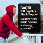 NatureWise CoQ10 100mg + Black Pepper Softgels - High Absorption Coenzyme Q10 + Black Pepper - Antioxidant for Heart Health + Cellular Energy - Vegan, Non-GMO, Gluten-Free - 30 Count[30-Day Supply]