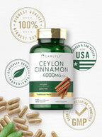Carlyle Ceylon Cinnamon Capsules | 120 Count | Non-GMO & Gluten Free Supplement