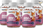 Iron Gummies for Kids – Non-GMO Kids Vitamins with Iron - Gluten-Free Kids Gummy Vitamins - Chewable Kids Iron Supplement with Vitamin A, B3, B5, B6, B12, and Zinc for Kids Nutrition, 5Pack, 500 Count