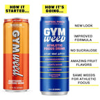 GYM WEED Athletic Focus Drink with KSM-66 Ashwagandha, Lion's Mane Mushroom, L-Theanine, 200mg Green Tea Caffeine with Natural Sweeteners Tropical Punch Flavor, 12 Pack