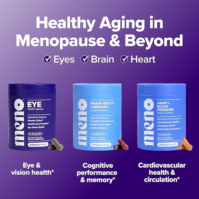 O Positiv MENO Eye Health Capsules – Daily Support for Eye Strain, Occasional Dryness & Healthy Tear Production – with Lutein, Zeaxanthin, Bilberry Extract, Vitamin A & Lycopene – 30 Servings