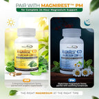 MoxyVites MagniRise™ AM– Magnesium Complex for Women & Men - 200mg Magnesium Bisglycinate, Malate, Citrate, B6, Organic SuperGreens – Chelated, High Absorption – Pairs with MagniRest™ PM – 60 Capsules