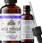 Milk Thistle Root Liquid Extract – Organic Milk Thistle Tincture – Alcohol-Free Herbal Supplement – Natural Silybum Marianum Drops – Non-GMO, 2 fl oz
