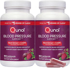 Qunol Blood Pressure Support, 3 in 1 Beets + CoQ10 + Grape Seed Extract, Beet Root Capsules that Supports Healthy Blood Circulation & Heart Healthy Energy, 60 Count (Pack of 2)