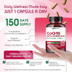 Liposomal CoQ10 Ubiquinone with PQQ, Black Pepper & Omega-3 – Supports Heart, Immune & Antioxidant Health – 150 Capsules