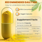 Turmeric Curcumin 1500mg with Black Pepper 5mg – High Potency, Vegan Capsules – Non-GMO, Gluten-Free – 120 Count