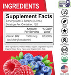 Vitamin B12 Liquid Spray Drops - Organic Liquid B12 Vitamins for Women, Men, Kids & Energy, Vegan Sublingual Methyl B 12 Spray Supplement - Organic Pure Methylcobalamin Vit B 12 Drops Vitamins 1 Fl Oz