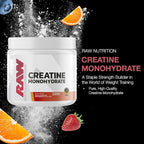 RAW Nutrition Creatine Monohydrate Powder, Fruit Punch (30 Servings) - Micronized Creatine Monohydrate Supplement for Workout Performance, Build Muscle & Strength - Creatine Powder for Men & Women
