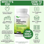 USA Grown Saw Palmetto | 180 Capsules Prostate Health Supplement | Hair Growth for Men & Women | Support to Help Maintain Normal Urination Frequency & Natural DHT Blocker to Help Prevent Hair Loss