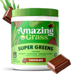 Amazing Grass Greens Superfood Powder: Greens Powder with Digestive Enzymes & Probiotics, Organic Spirulina, Chlorella, and Beet Root Powder, Chocolate, 30 Servings