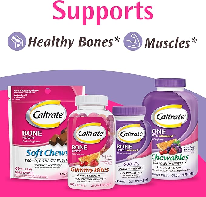 Caltrate 600 Plus D3 Plus Minerals Calcium and Vitamin D Supplement Tablets, Bone Health and Mineral Supplement for Adults - 120 Count (Packaging may vary)
