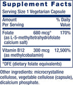 Life Extension BioActive Folate & Vitamin B12, Promotes Heart, Brain & GI Tract Health, Non-GMO, Gluten-Free, Vegetarian, 90 Capsules