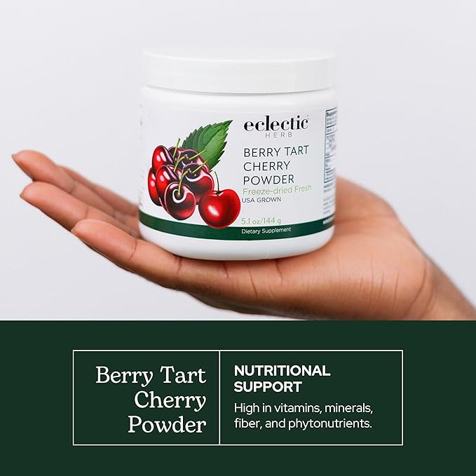 Eclectic Herb - Berry Tart Cherry Powder | Joint Support Supplement | Superfood Vitamin & Mineral Supplement | Freeze Dried, Vegan, Non-GMO, Gluten-Free (5.1 oz | 144 g)