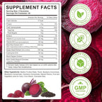 Super Beetroot Gummies, 8 in 1 Beet Root 4,000mg with Grape Seed Extract & CoQ10, Sugar Free - 90 Count (2)