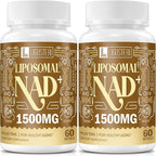 1500 MG Liposomal NAD+, 98%+ Absorption, NAD+ Supplement for Women & Men with TMG, for Aging Defense, Cellular Energy, Heart & Brain Function, Longevity, 120 Softgels
