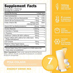 TransformHQ Boost Shot Powder Drink Stick Packets, Pina Colada, 7 Pack, Energy Supplements for Women & Men, with Caffeine, Vitamin B12, B9, B6 & B3