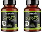 Dr. HERBALIST Castor Oil Capsules 1600mg - Cold Pressed Ricinus Communis Softgels | Supports Digestive Wellness & Hair Skin Vitality* | Halal, Non-GMO, Vegan | 60ct