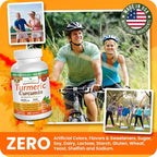 Turmeric Curcumin Supplement 2600mg | Organic Turmeric Powder - 95% Curcuminoids, 200 Capsules - Extra Strength for Joint Support with Black Pepper - High Absorption, BioPerine Extract, Vegan Pills