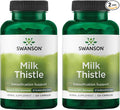 Swanson Milk Thistle (Standardized) - Herbal Liver Support Supplement w/ 80% Silymarin - Natural Formula Helping to Maintain Overall Health & Wellbeing - (120 Capsules) (2 Pack)