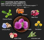 DLNIA 32 in 1 Liver Cleanse Detox & Repair Formula with Apple Cider Vinegar, Milk Thistle Supplement, Artichoke, Dandelion Root Supplement - Non-GMO & Vegan Herbal Liver Support & Repair