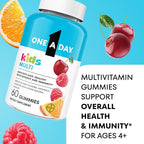 One A Day Kids Multivitamin Gummies, Kids Vitamins with Vitamin C, D, E & Zinc for Immune Support, Childrens Gummy Vitamins, Assorted Fruit Flavors, 60ct (Packaging May Vary)