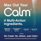 Relaxing Drink Mix | Raspberry-Lemonade Flavor | Magnesium Glycinate, KSM-66 Ashwagandha, L-Theanine & Vitamin D3 | MaxCalm | Gluten-Free, Vegan | 8 Ounce Powder