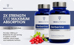 Berberine Supplement 1200mg HCI - 60 Capsules, 3rd Party Lab Tested, Non-GMO, GMP Certified - Supports Metabolic Health & Overall Wellness