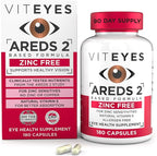 Viteyes AREDS 2 Zinc Free Macular Support, Natural Allergen Free Capsules with Vitamin E, Vitamin C, Lutein & Zeaxanthin, No Zinc, No Copper, Eye Doctor Trusted, Manufactured in the USA, 180 Ct