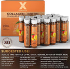 Liquid Collagen Peptides with Biotin & Hyaluronic Acid - 3000mg Hydrolyzed Collagen Type 1 and 3, Biotin 10000mcg, Vitamins B5, B6, C & E - Liquid Collagen for Women and Men, Collagen Shots