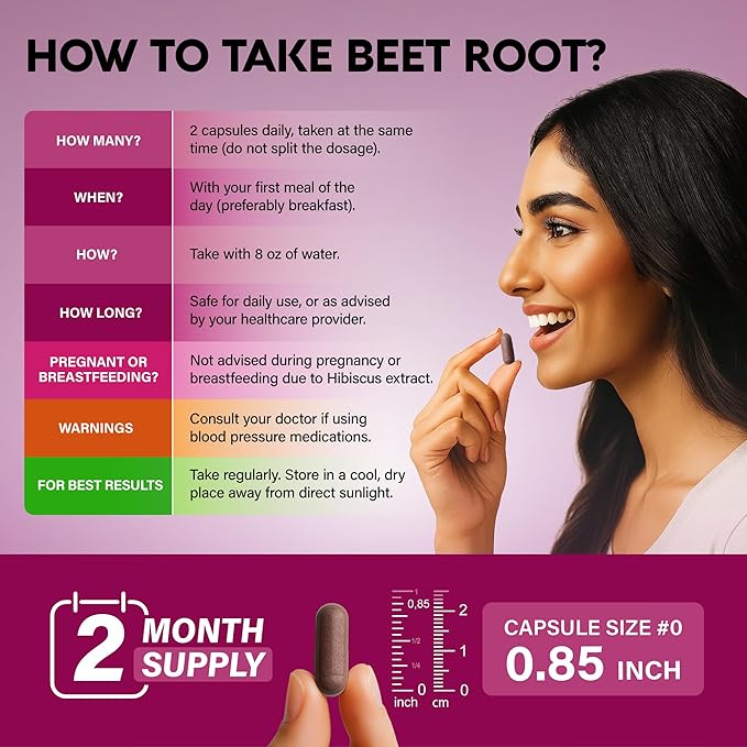 Beet Root 5-in-1 Complex Capsules - Healthy Blood Pressure Support Supplement** for Heart & Circulation Support - Olive Leaf, Hawthorn Berry & Hibiscus - for Men & Women - Made in USA, 120 Capsules