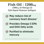 Nature's Bounty Fish Oil Softgels 1200 mg, 320 Count