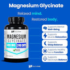 HealthFare Magnesium Glycinate 500mg | 240 Veg Capsules | High-Absorption Chelated Magnesium | Gluten-Free | Non-GMO | Made in the USA