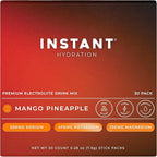Instant Hydration Electrolytes Powder Packets - Mango Pineapple Drink Mix - Zero Sugar - Keto, Vegan, Gluten-Free, Non-GMO - Boost Recovery, Brain Health, Muscle & Tissue Support- 30 Sticks