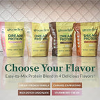 Greens First Dream Protein Powder Whey - 20g Protein per Serving - Hormone-Free with Prebiotics - Non-GMO - No Artificial Sweeteners/MSG/Aspartame - Strawberry Cream - 27.96 oz