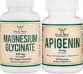 Double Wood Relaxation Duo - Magnesium Glycinate & Apigenin - Complementary Support for Sleep, Calm, and Daily Wellness - Vegan, Non-GMO, Gluten Free