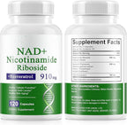 A r b c r n 240 Capsules Supplement,Nicotinamide Riboside Resveratrol 910mg for Men and Women, NR Supplement for Energy Anti-Aging Focus