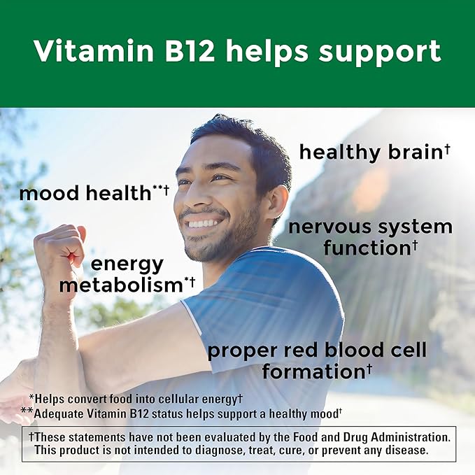 Nature Made Vitamin B12 1000 mcg, B12 Vitamins, Dietary Supplement for Energy Metabolism Support, 75 Time Release Tablets, 75 Day Supply