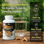 Naturealm Sacred 7 Mushroom 7-in-1 Blend Capsules Supplement (30 Day Supply) | Supports Daily Immune Defense & Focus | Lions Mane, Reishi, Chaga & More | Organic, Premium 100% Fruiting Body Extract